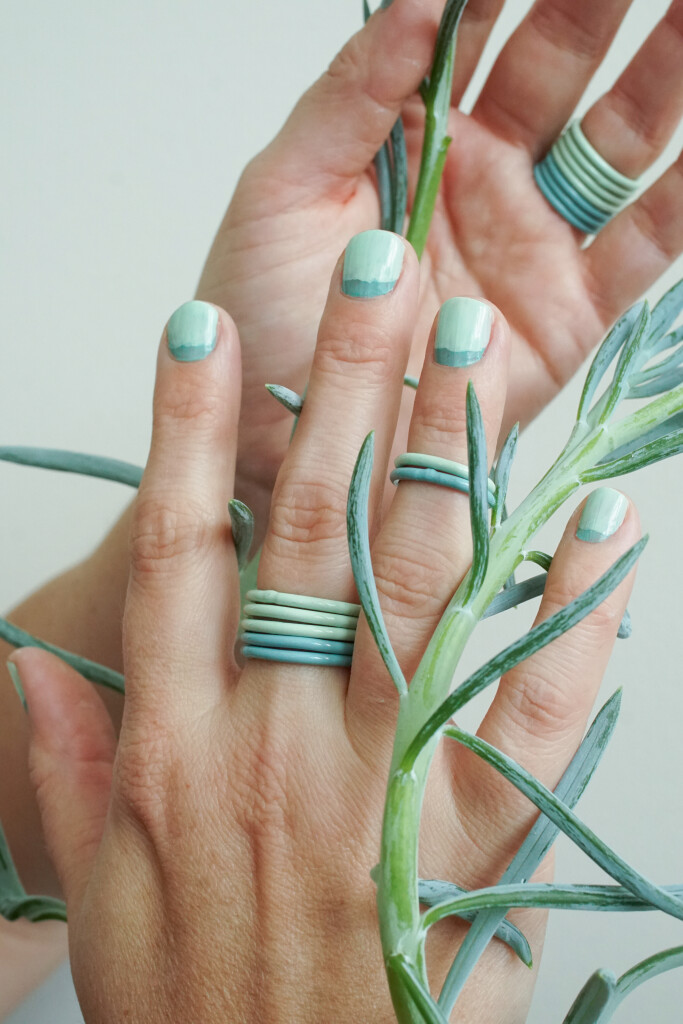 stacking rings and succulents