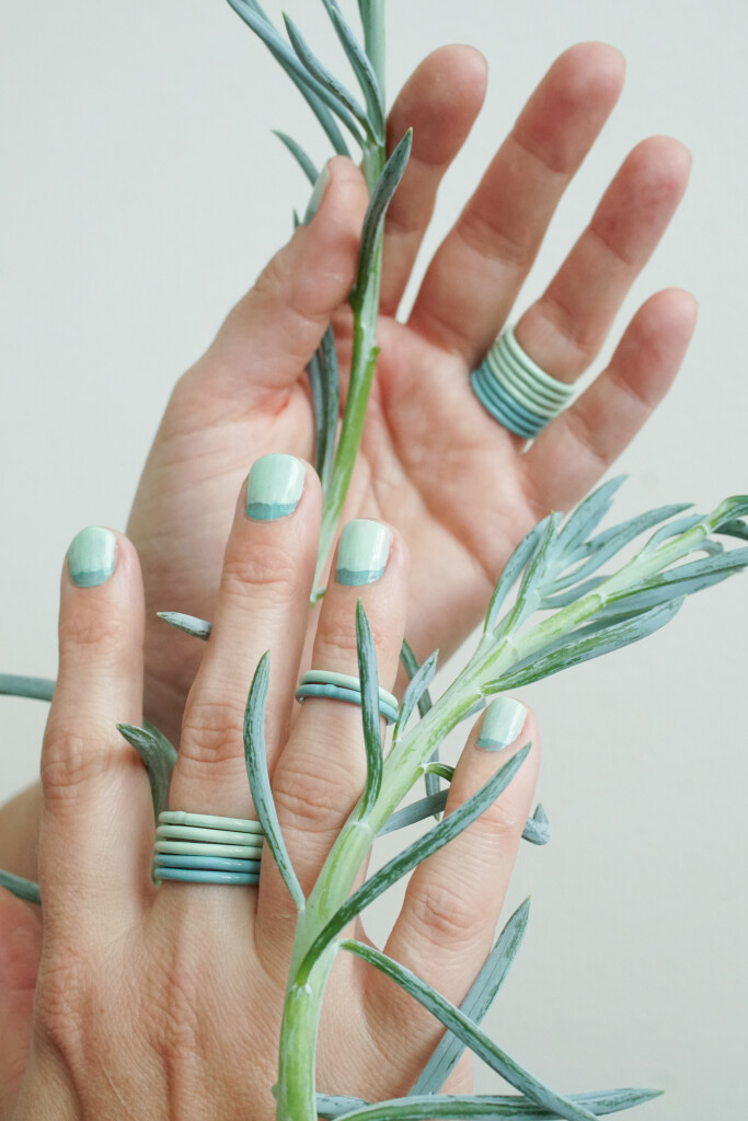 stacking rings and succulents