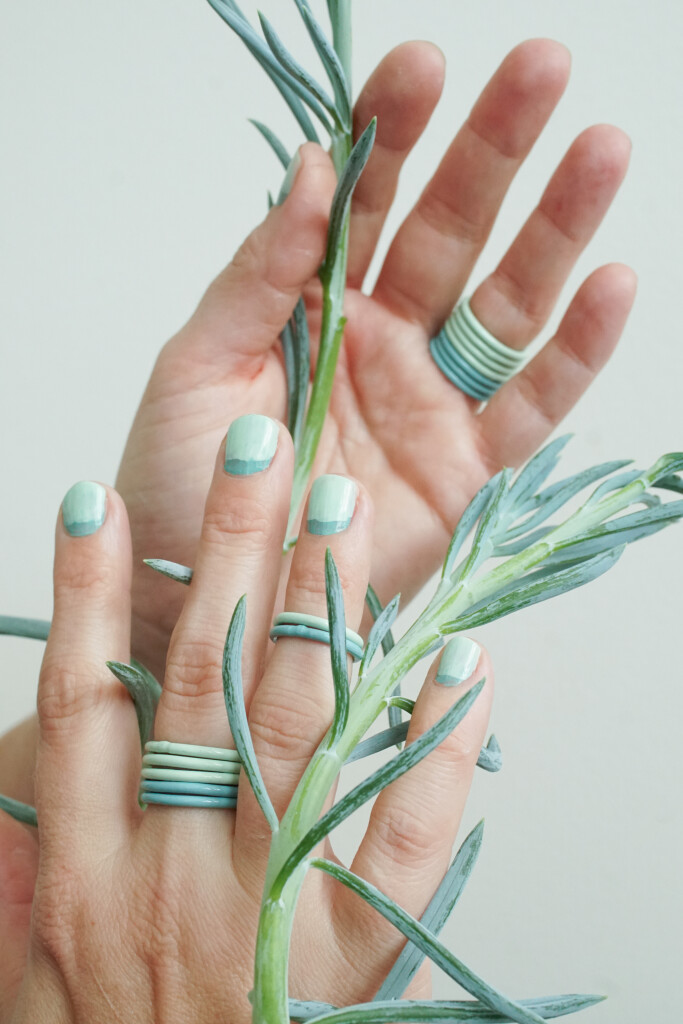 stacking rings and succulents