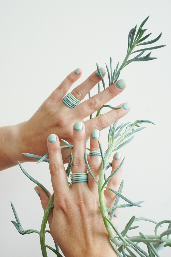 stacking rings and succulents