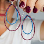 blue and burgundy (earrings and rings) for fall