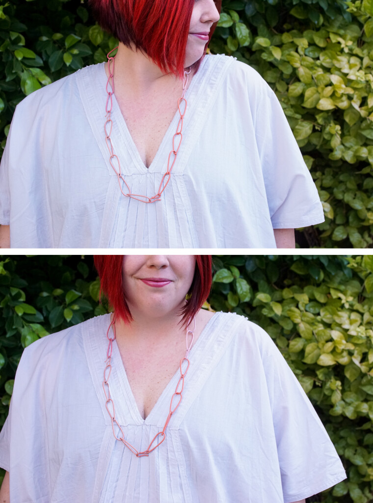 colorful chain necklace and kaftan in Palm Springs