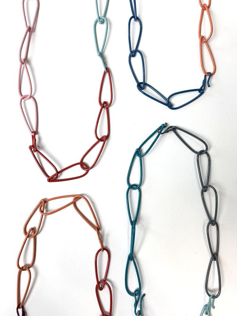 colorful chunky chain necklaces handcrafted by designer and metalsmith Megan Auman to help cultivate creativity in your style and your life!