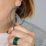 just in time for the holidays: Evident earrings (and stacking rings) in Emerald Green