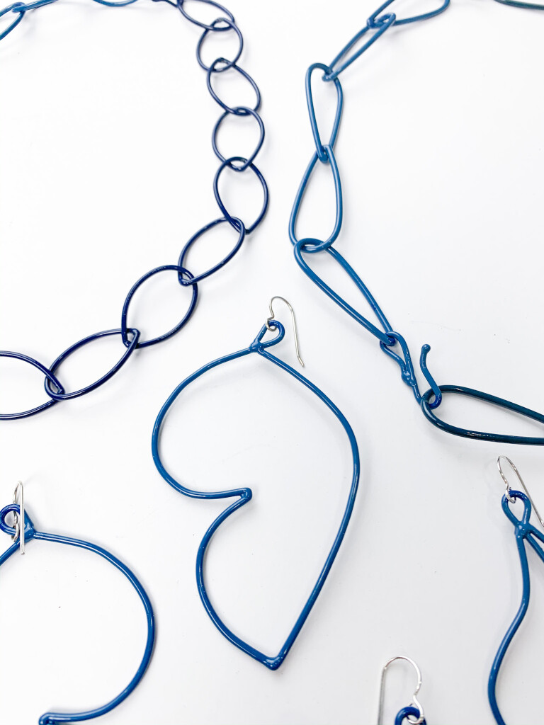 handcrafted minimal decorative blue jewelry