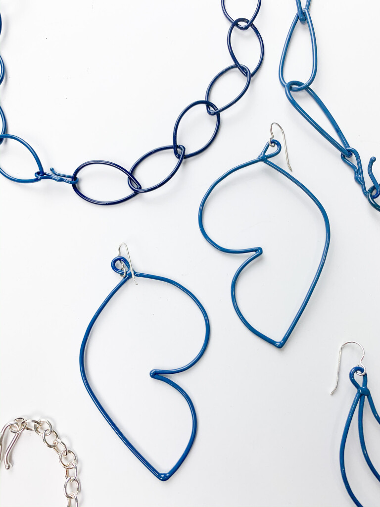 handcrafted minimal decorative blue jewelry