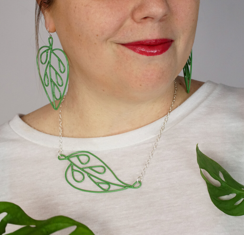 handcrafted jewelry inspired by monstera adansonii