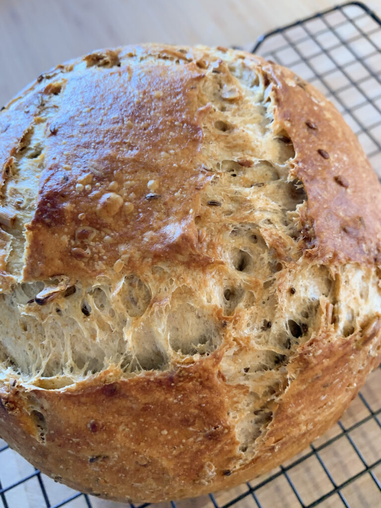 seeded rye loaf from breadsong cookbook