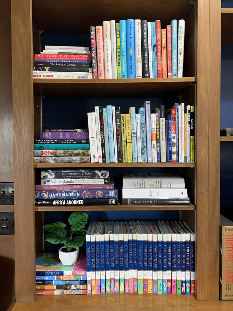 art library - built in bookshelves, childcraft encyclopedias