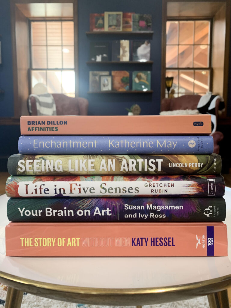 book reviews - your brain on art, seeing like an artist, life in five sense, the story of art without men
