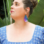 Megan in the garden with statement earrings, part 4